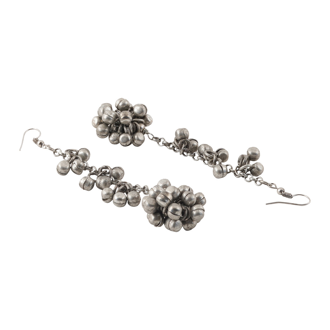 Teejh Aafin Ghungroo Silver Oxidised Earring