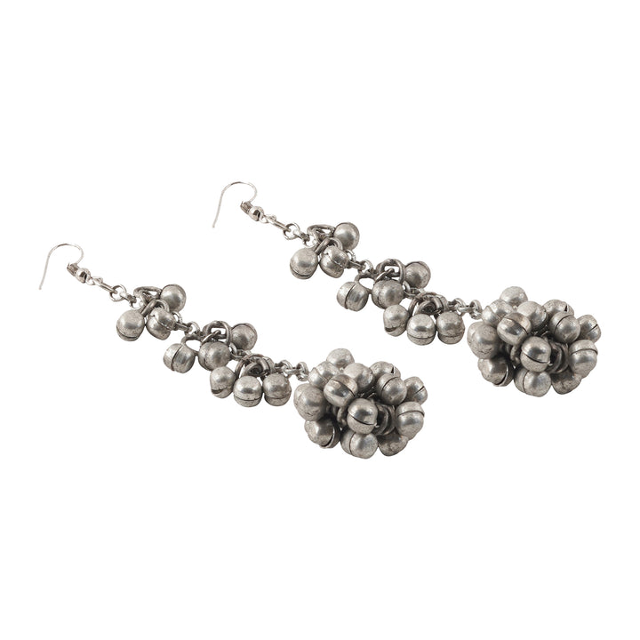 Teejh Aafin Ghungroo Silver Oxidised Earring