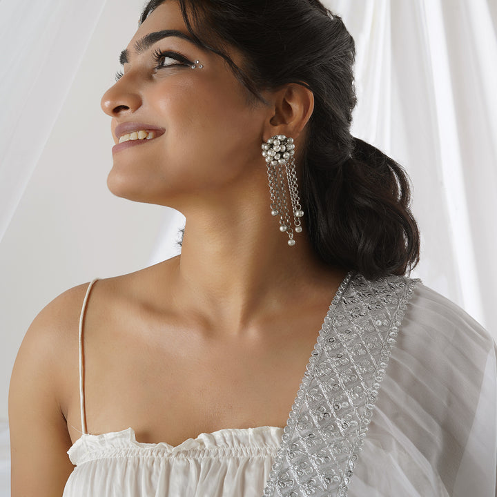 Teejh Aabida Ghungroo Silver Oxidised Earring