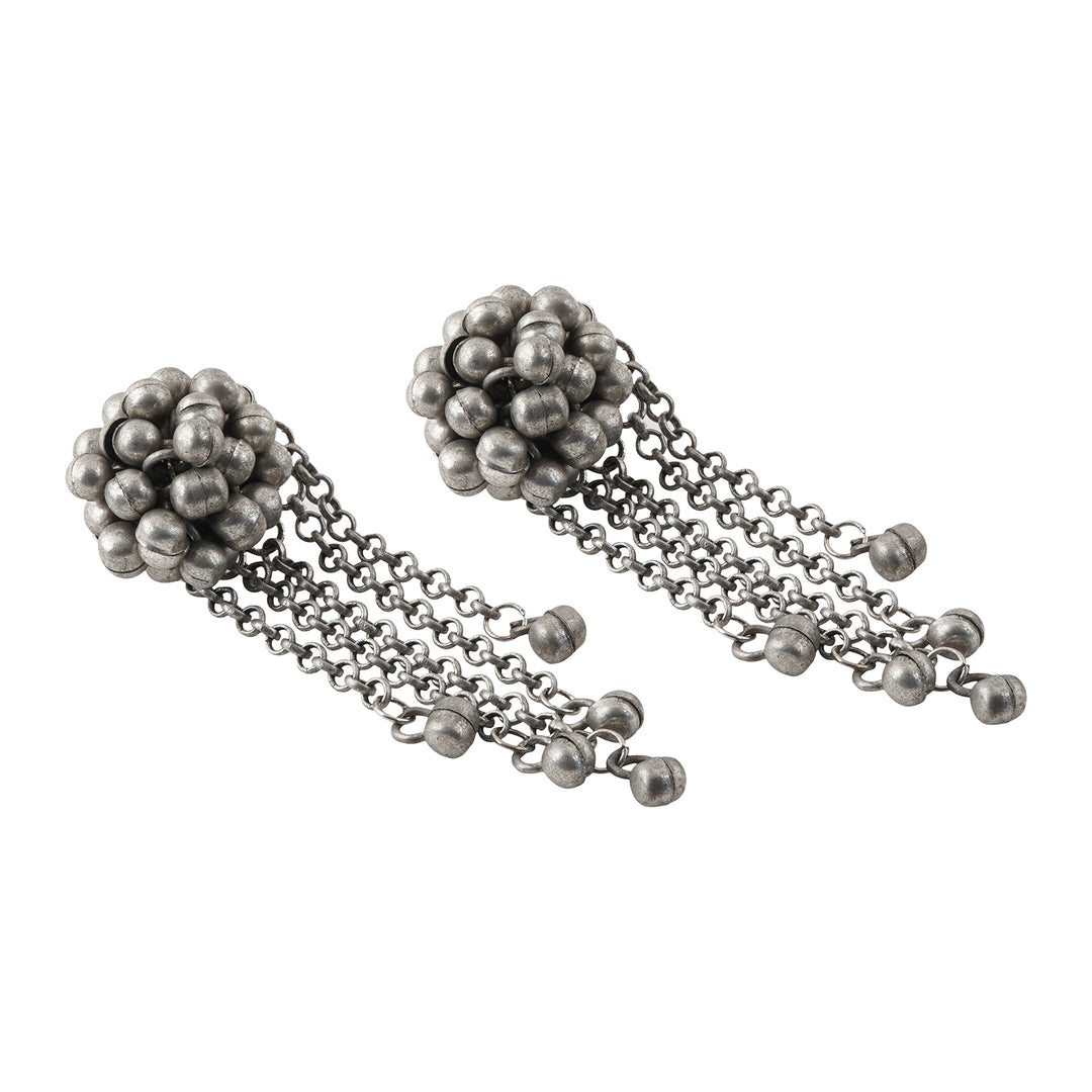 Teejh Aabida Ghungroo Silver Oxidised Earring