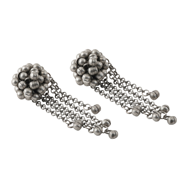 Teejh Aabida Ghungroo Silver Oxidised Earring