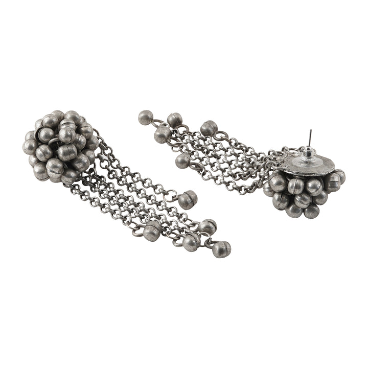 Teejh Aabida Ghungroo Silver Oxidised Earring