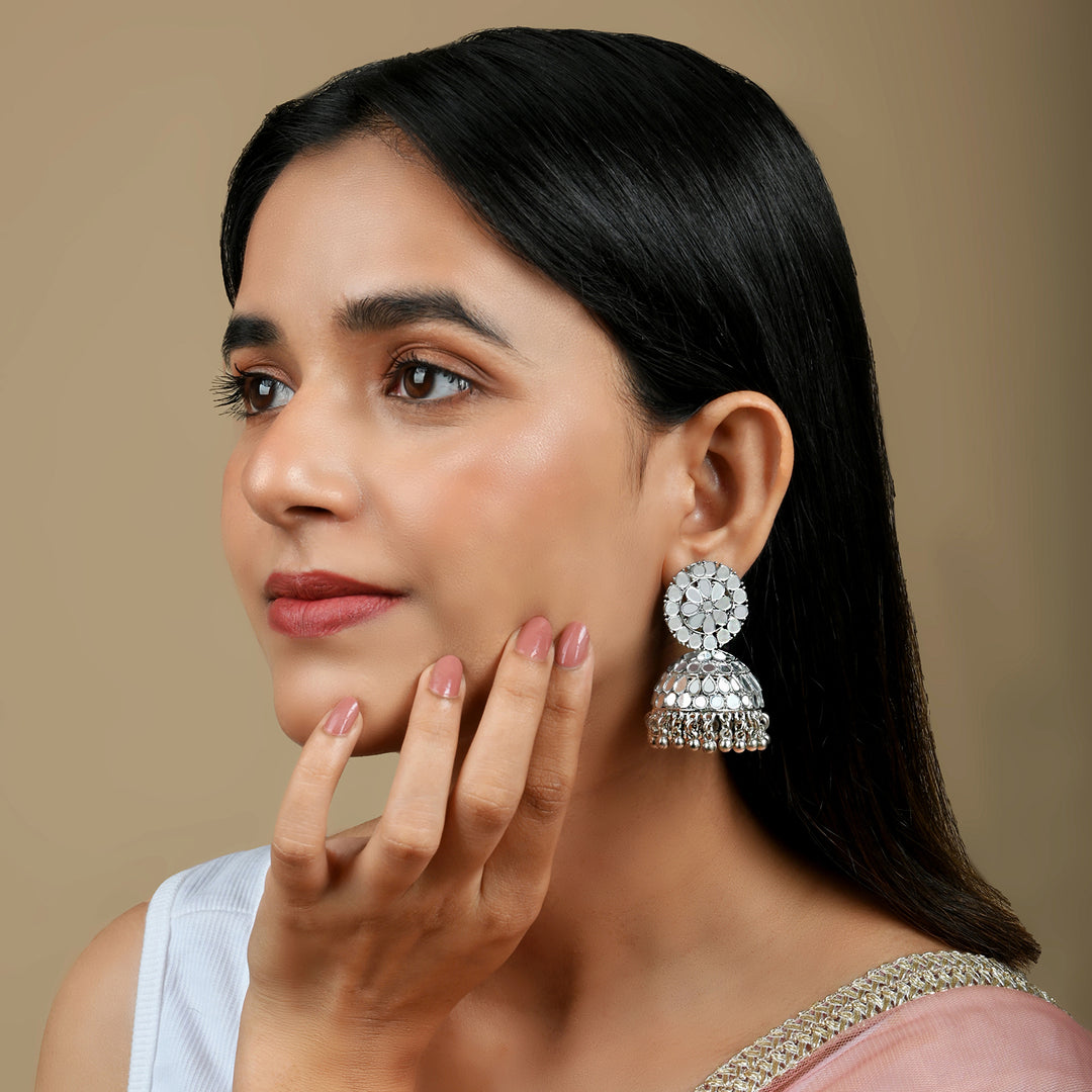 Teejh Karnika Silver Oxidised Earring