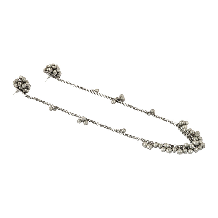 Teejh Sharia Silver Oxidised Ghungroo Earring Necklace