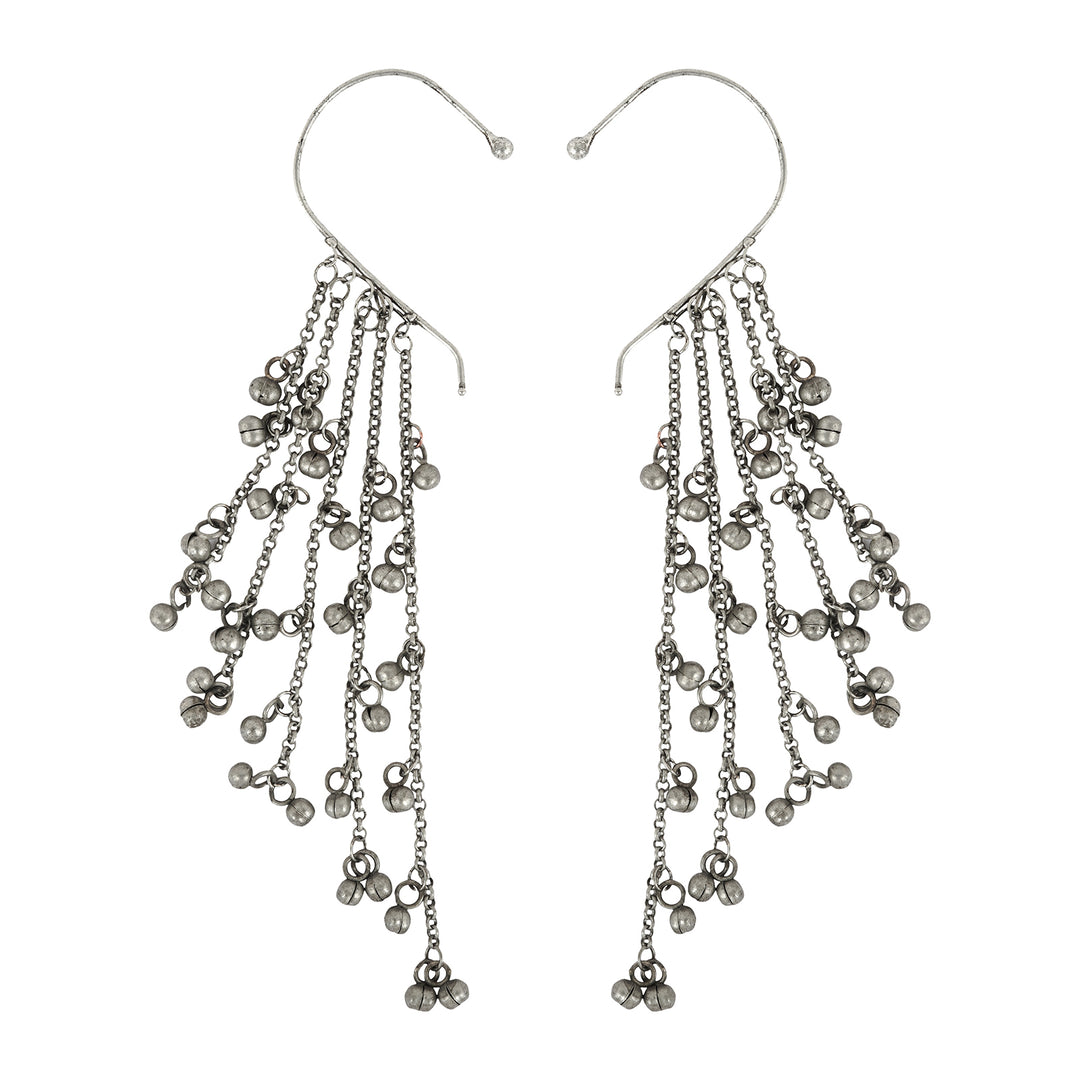Teejh Nuriya Silver Oxidised Ghungroo Earcuff