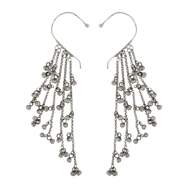 Teejh Nuriya Silver Oxidised Ghungroo Earcuff