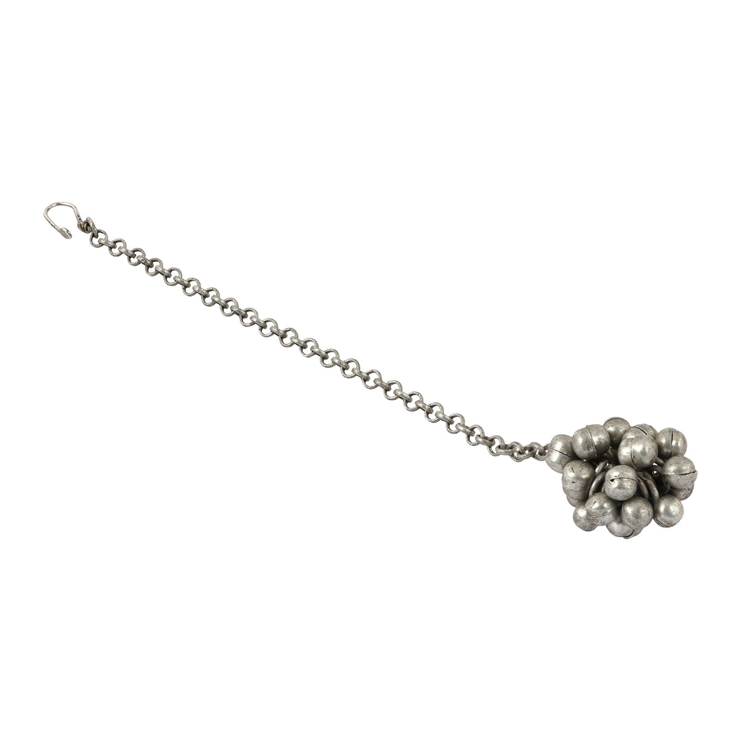 Teejh Sumi Silver Oxidised Ghungroo Maang Tikka