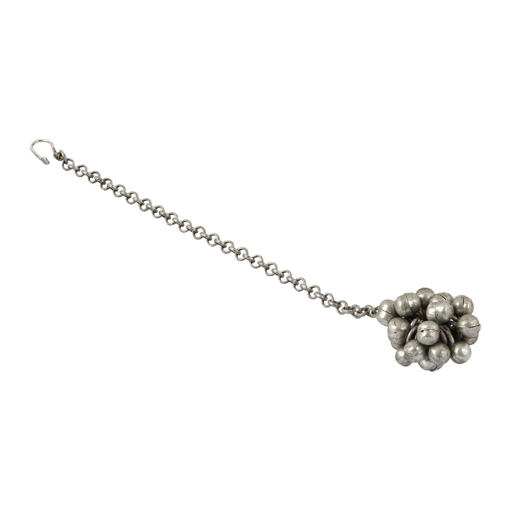 Teejh Sumi Silver Oxidised Ghungroo Maang Tikka