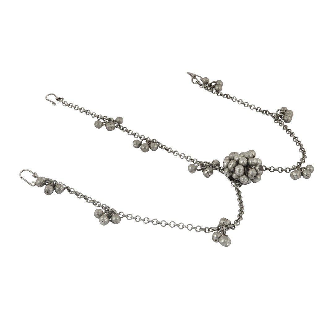 Teejh Mahira Silver Oxidised Ghungroo Maang Tikka