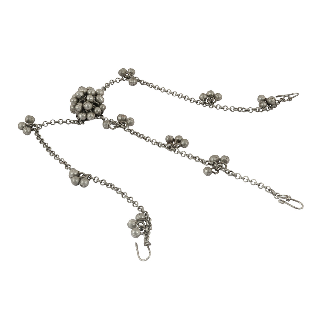 Teejh Mahira Silver Oxidised Ghungroo Maang Tikka