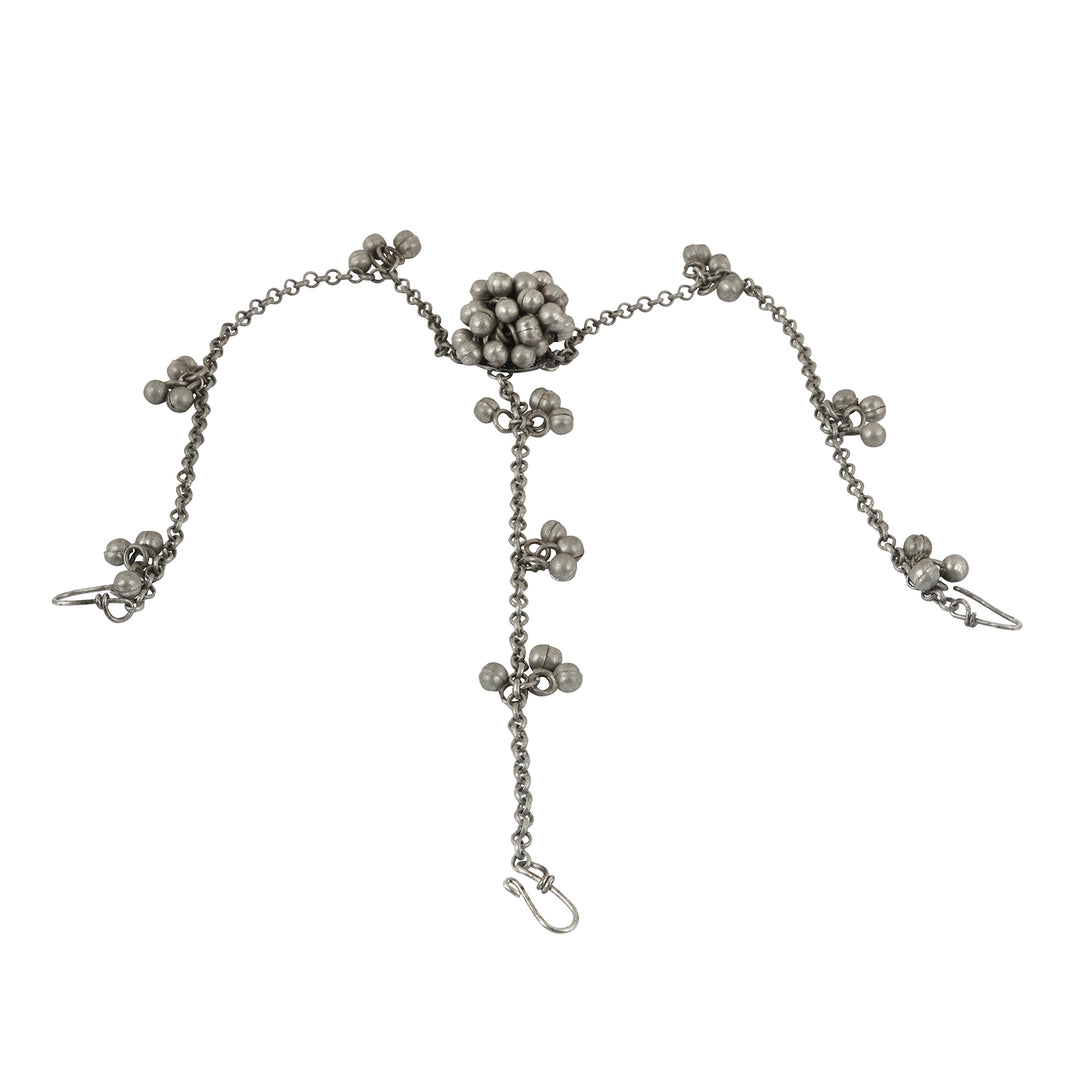 Teejh Mahira Silver Oxidised Ghungroo Maang Tikka