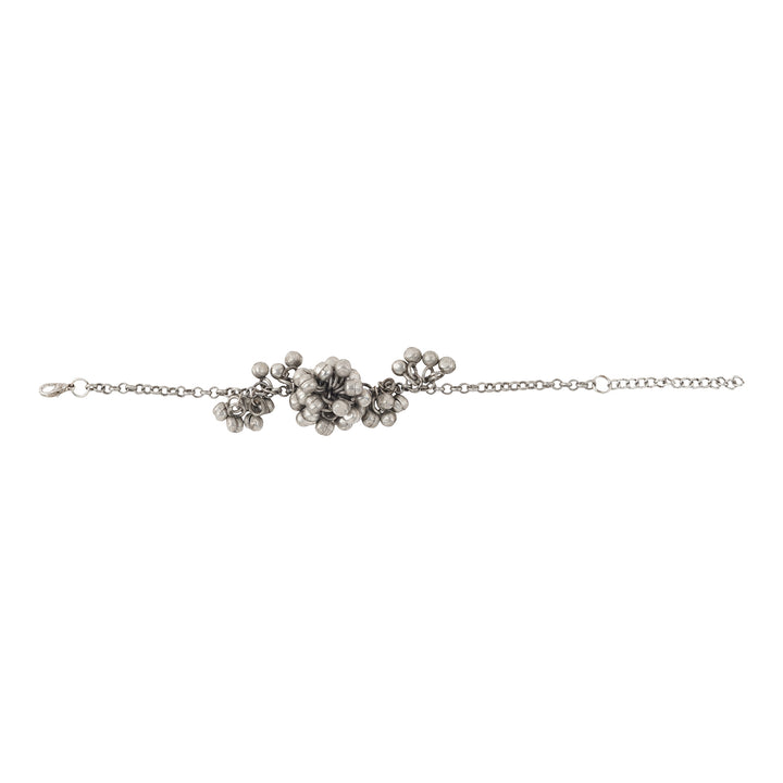 Teejh Aafrah Ghungroo Silver Oxidised Bracelet