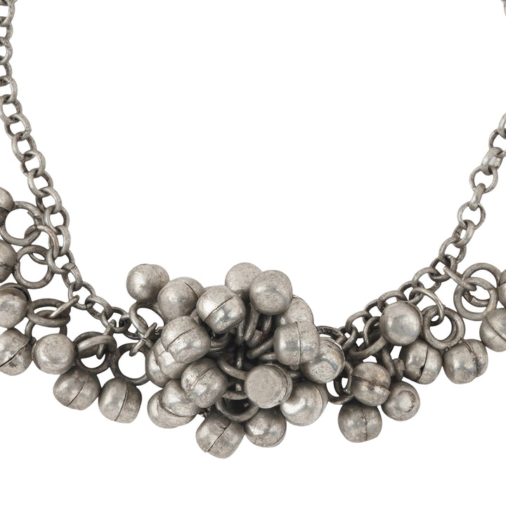 Teejh Aafrah Ghungroo Silver Oxidised Bracelet