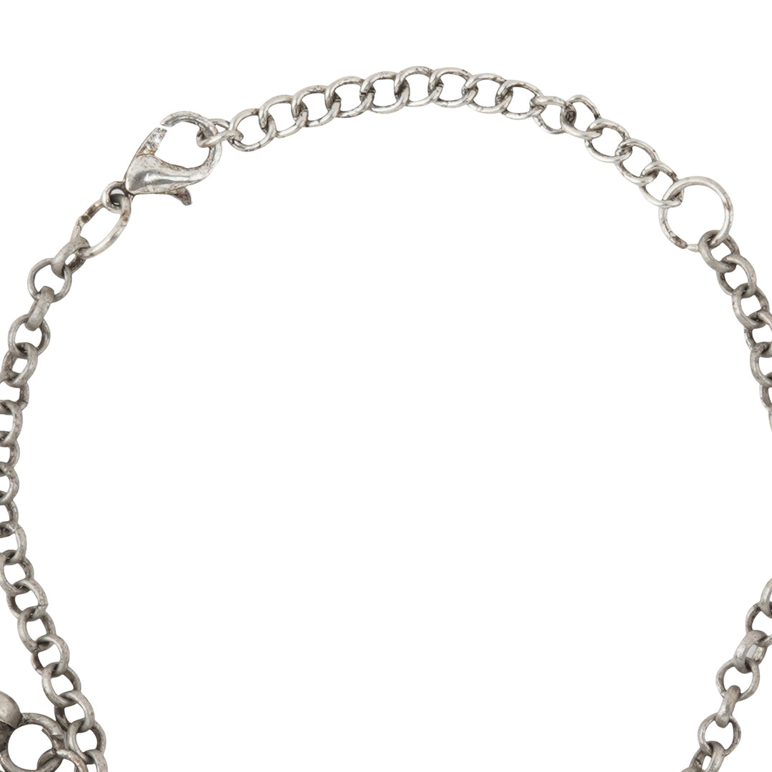 Teejh Aafrah Ghungroo Silver Oxidised Bracelet