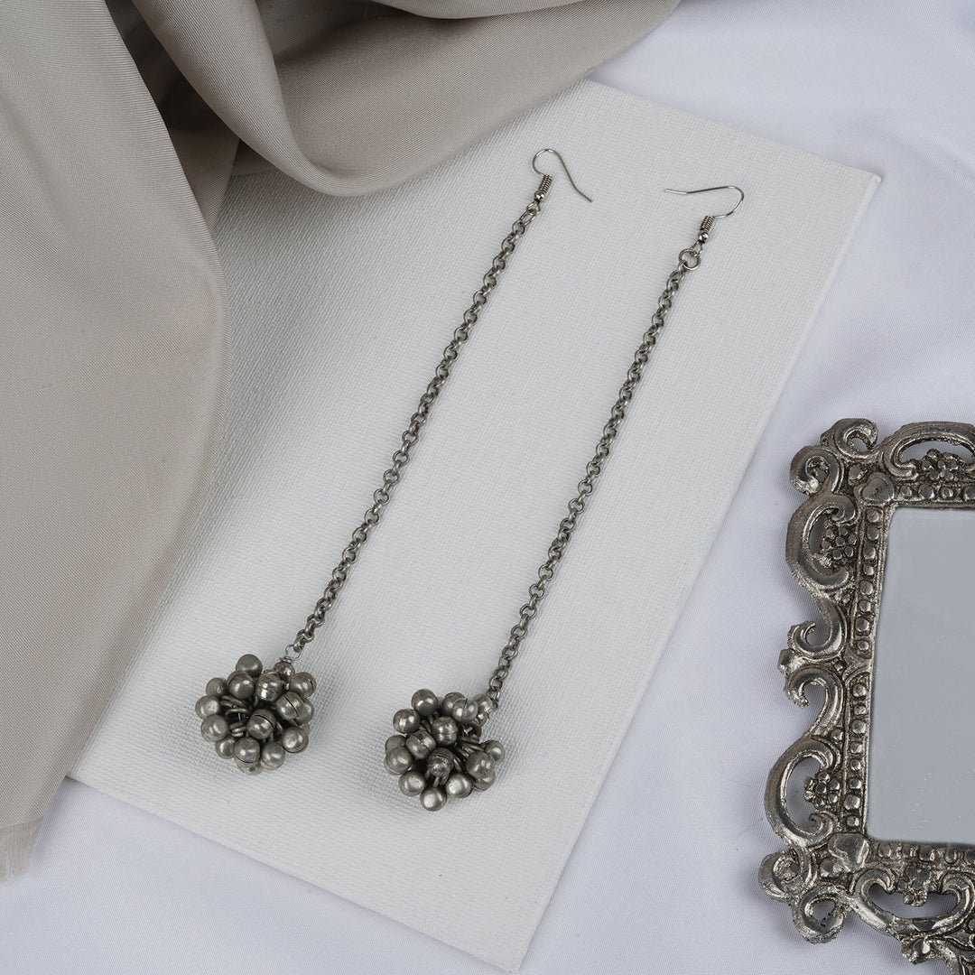 Teejh Aamna Ghungroo Silver Oxidised Earring