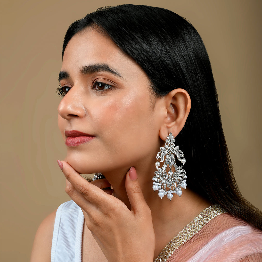 Teejh Vallari Silver Oxidised Earring