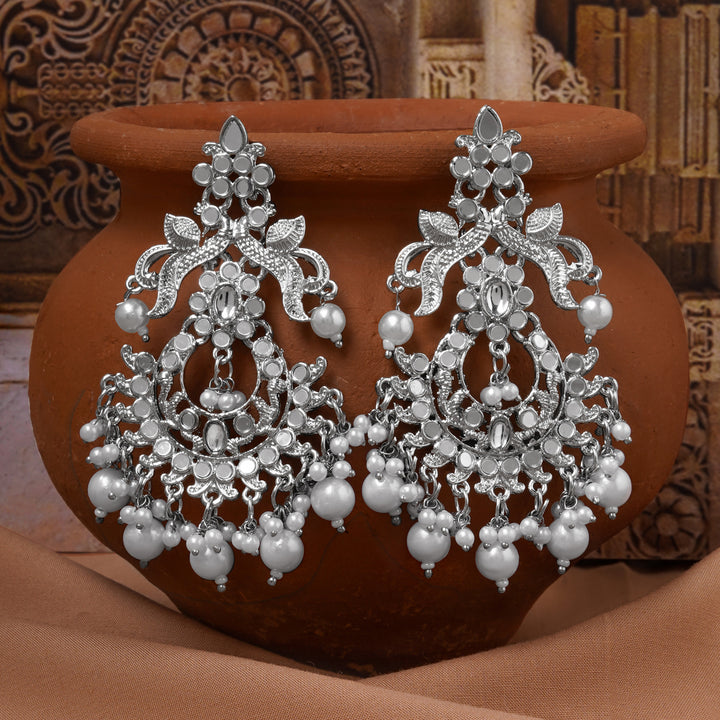 Teejh Vallari Silver Oxidised Earring