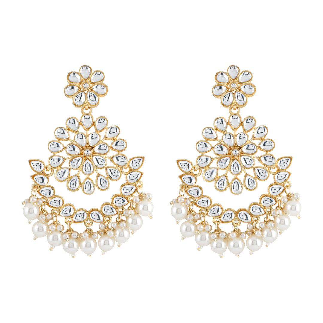 Teejh Raima Pearl and Polki Earring