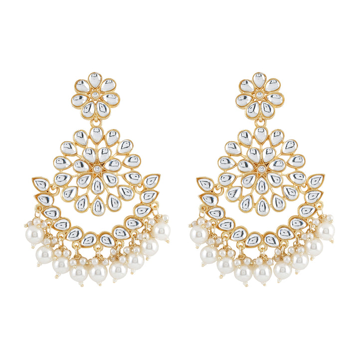 Teejh Raima Pearl and Polki Earring