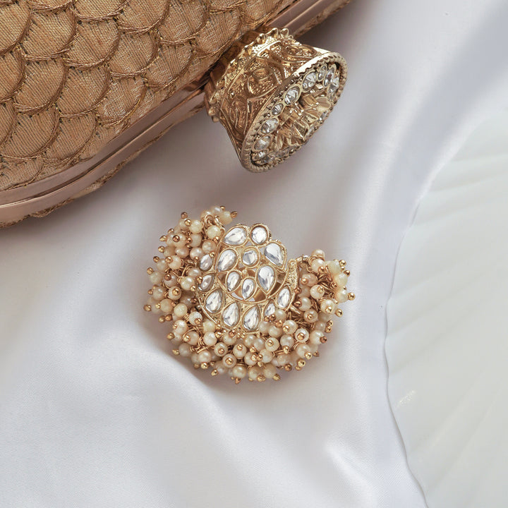 Teejh Ushika Pearl and Polki Ring