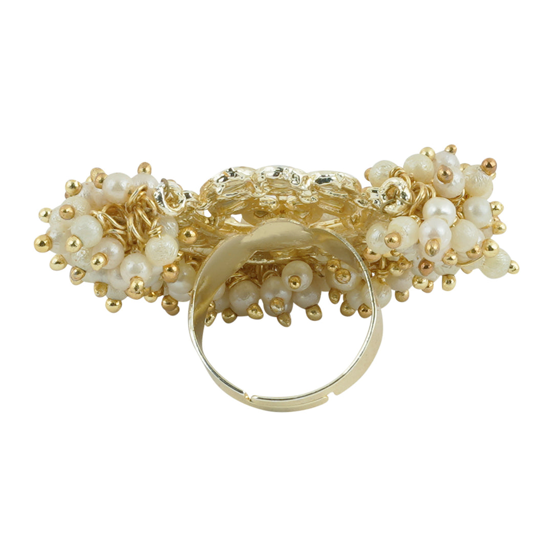 Teejh Ushika Pearl and Polki Ring