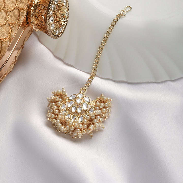 Teejh Kaayra Pearl and Polki Maang Tika