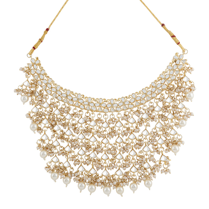 Teejh Kanica Pearl and Polki Necklace Set