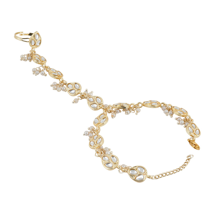 Teejh Navia Pearl and Polki Haath Phool