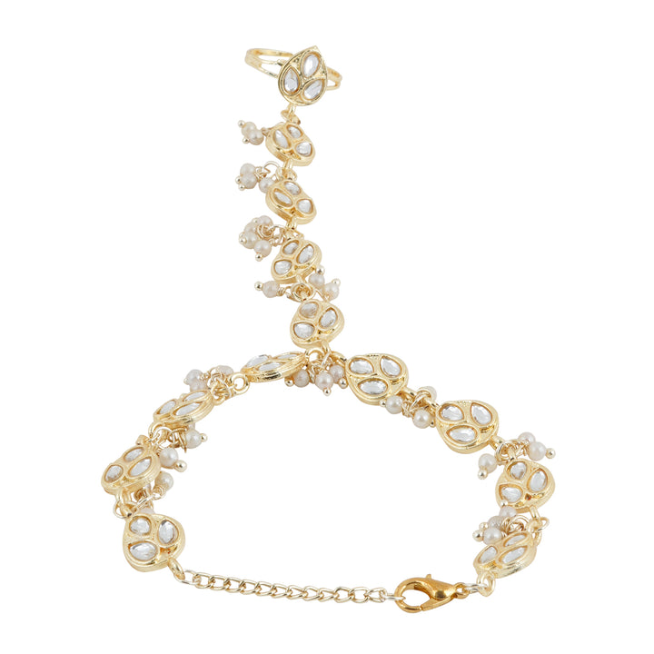 Teejh Navia Pearl and Polki Haath Phool