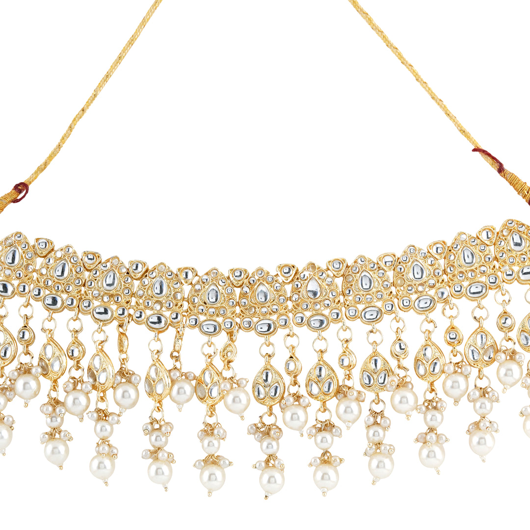 Teejh Kayraa Pearl and Polki Necklace Set
