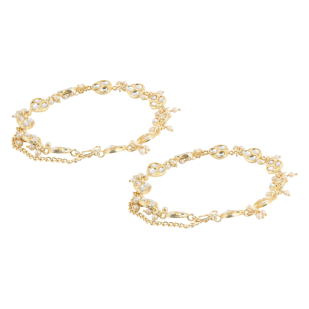 Teejh Mairaa Pearl and Polki Anklet