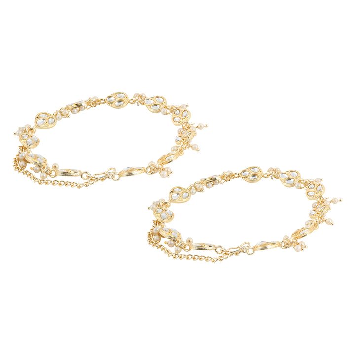 Teejh Mairaa Pearl and Polki Anklet