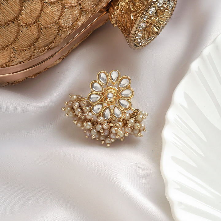Teejh Simara Pearl and Polki Ring