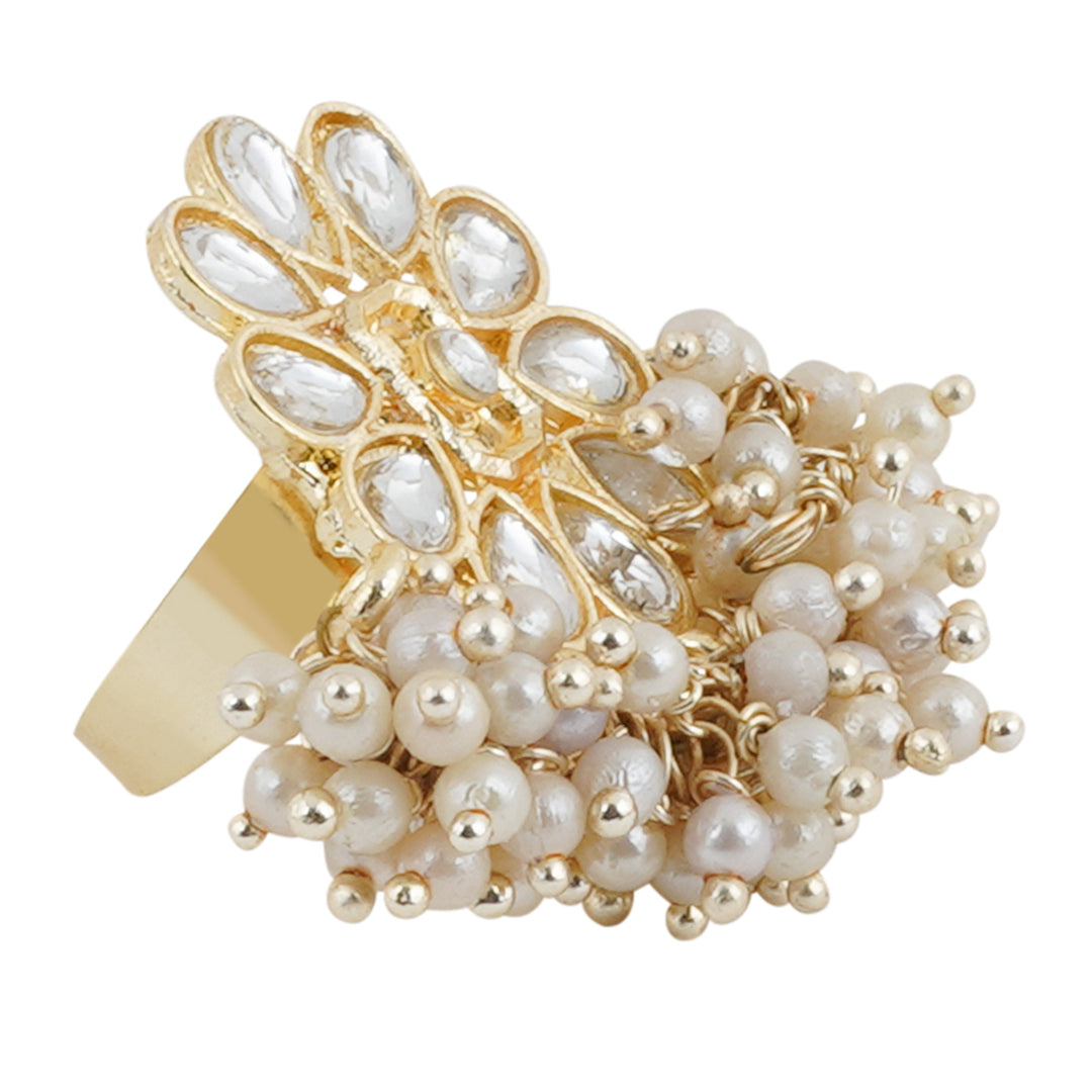 Teejh Simara Pearl and Polki Ring