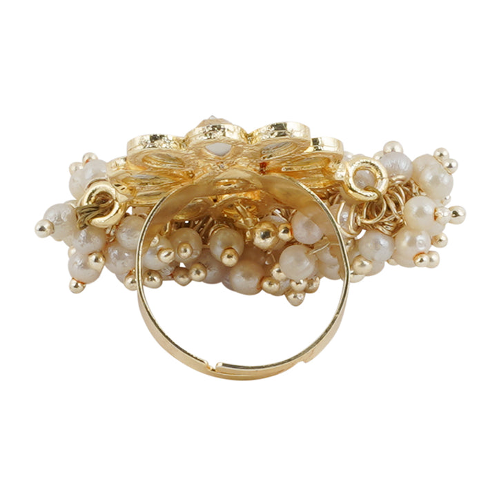 Teejh Simara Pearl and Polki Ring