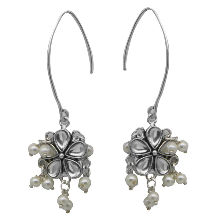Teejh Pavika Polki Stones Silver Oxidized Jewelry Gift Set