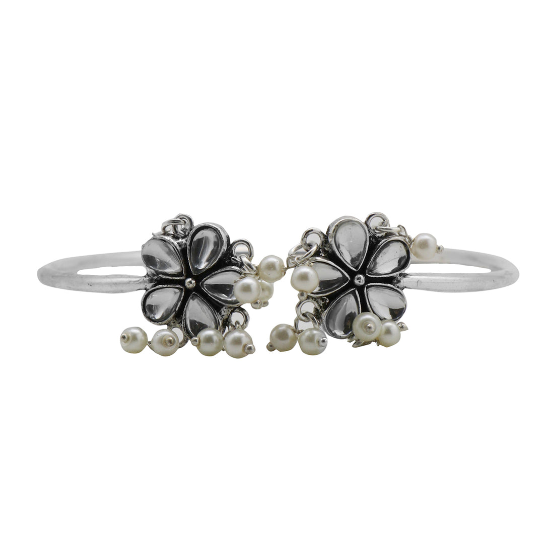 Teejh Pavika Polki Stones Silver Oxidized Jewelry Gift Set