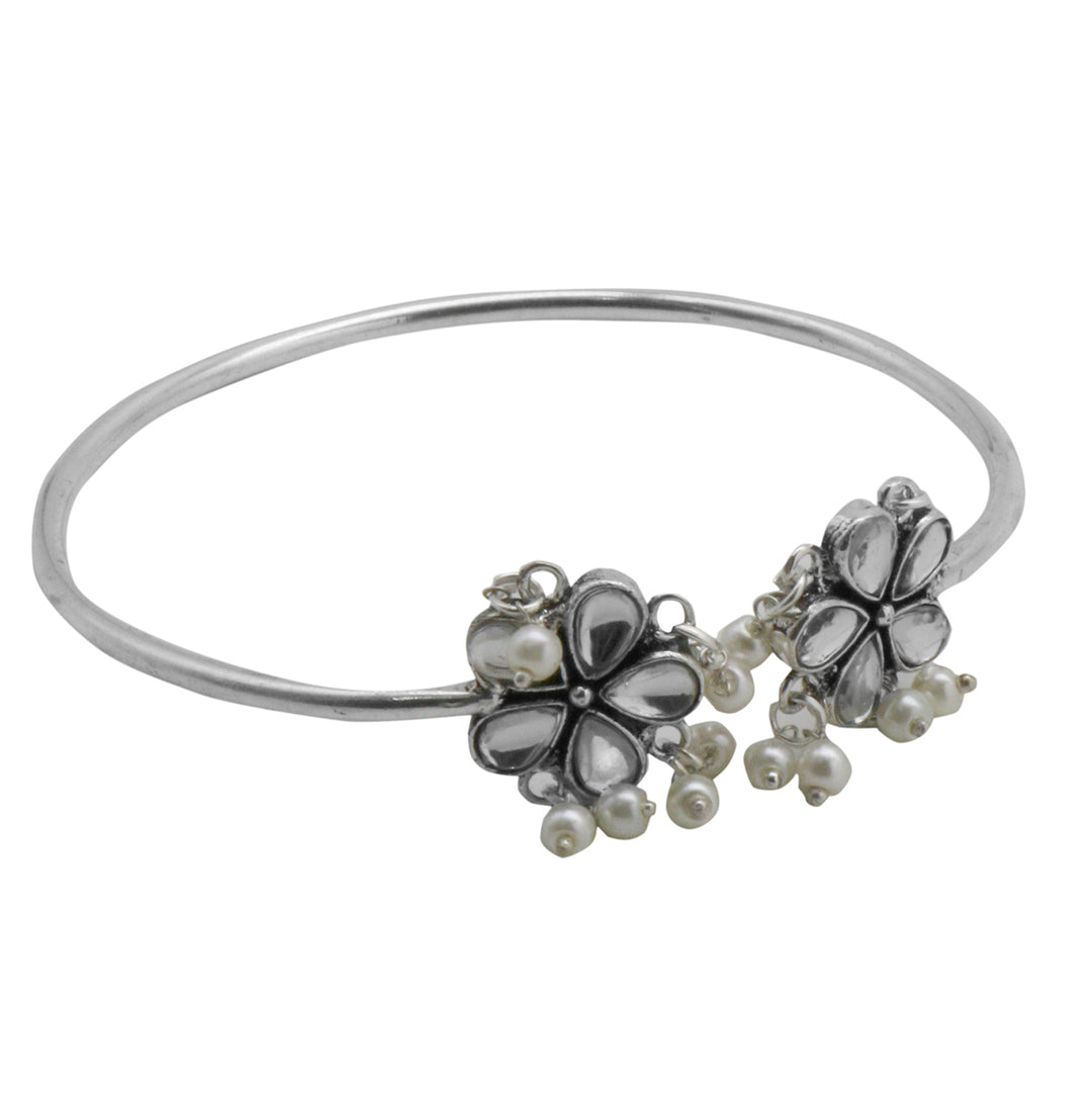 Teejh Pavika Polki Stones Silver Oxidized Jewelry Gift Set