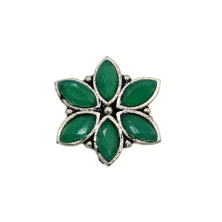 Urmi Green Silver Oxidized Jewelry Gift Set - Teejh