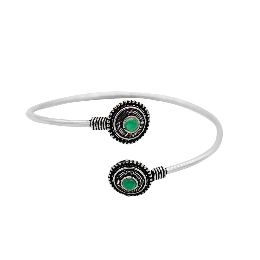 Urmi Green Silver Oxidized Jewelry Gift Set - Teejh