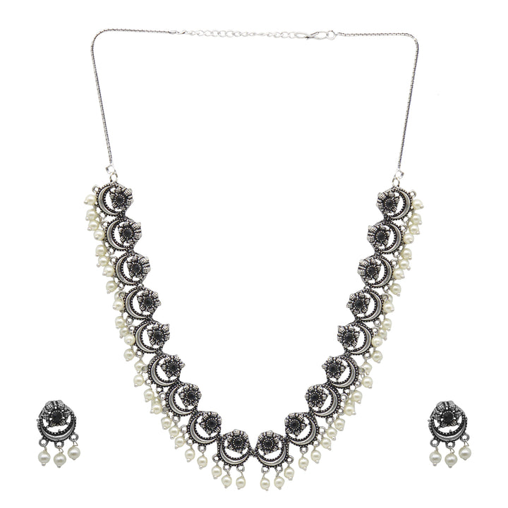 Teejh Ashvi Metallic Silver Oxidized Jewelry Gift Set