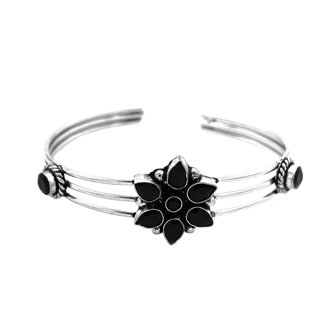 Maya  Black Silver Oxidized Jewelry Set - Teejh
