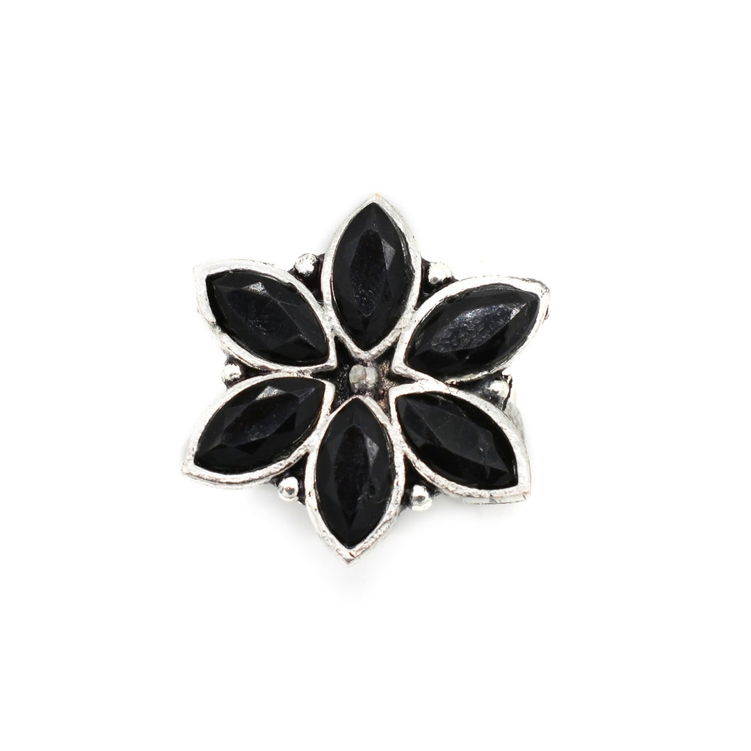 Maya  Black Silver Oxidized Jewelry Set - Teejh