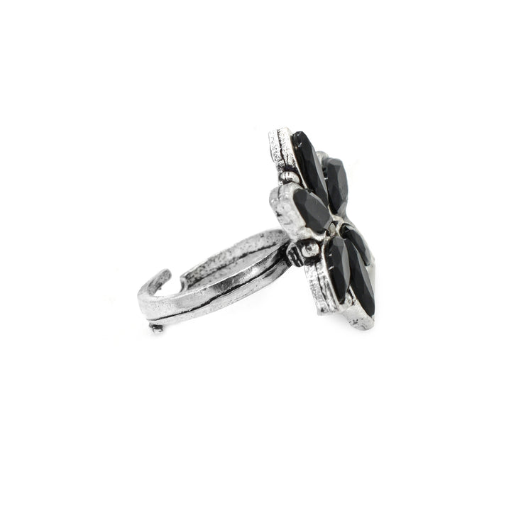 Maya  Black Silver Oxidized Jewelry Set - Teejh