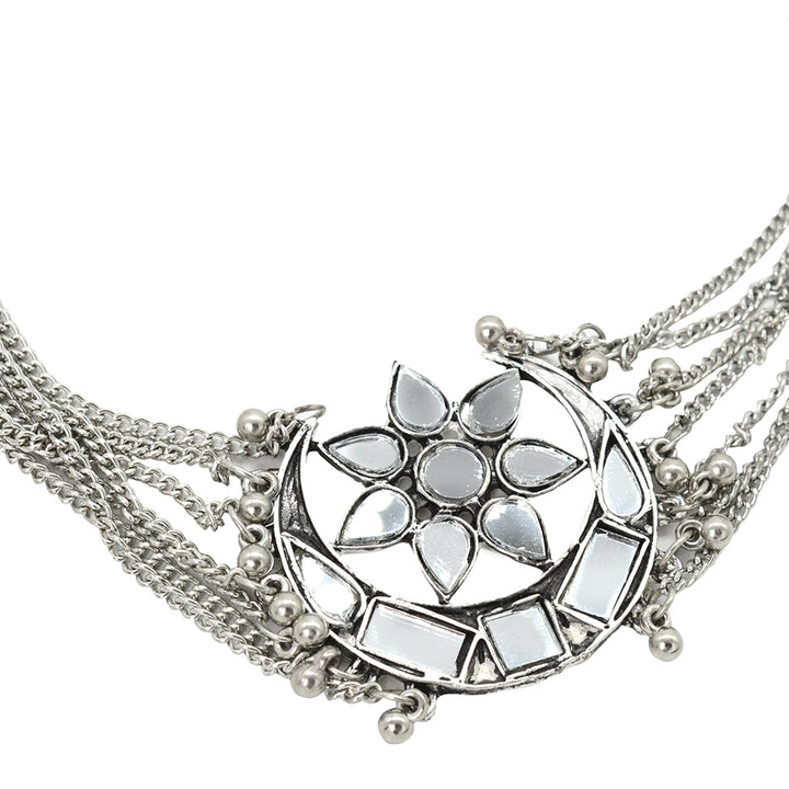 Janvi Silver Oxidized Mirror Jewelry Gift Set - Teejh