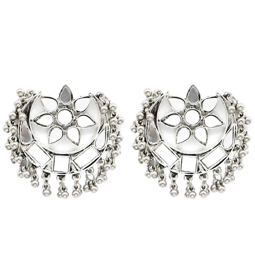 Janvi Silver Oxidized Mirror Jewelry Gift Set - Teejh