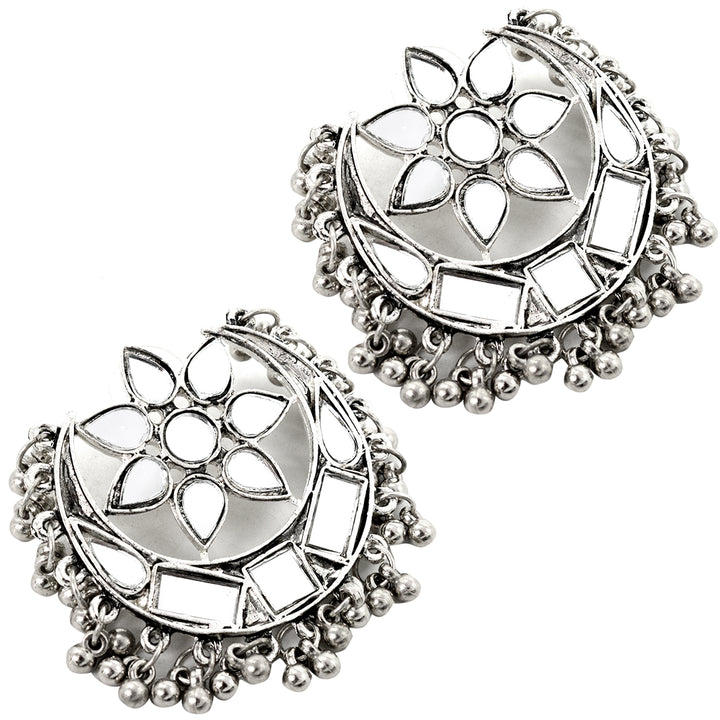 Janvi Silver Oxidized Mirror Jewelry Gift Set - Teejh
