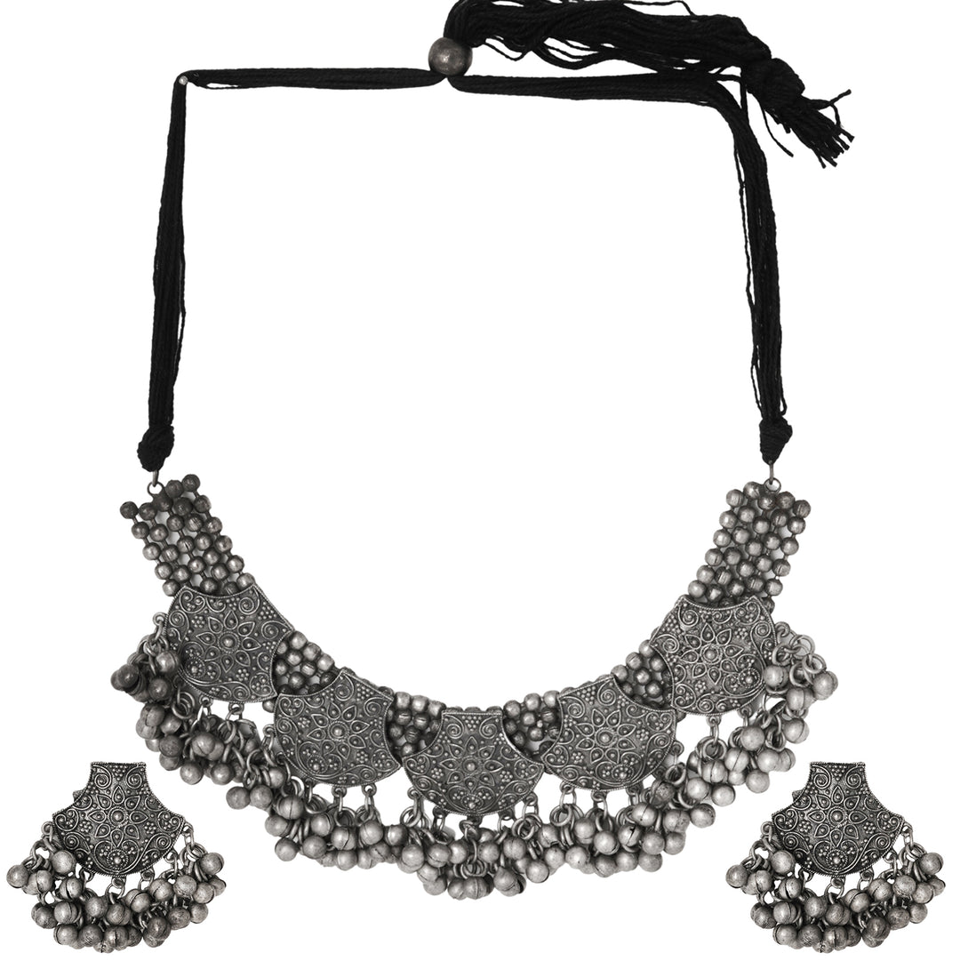 Teejh Shipra Silver Oxidised Jewelry Gift Set