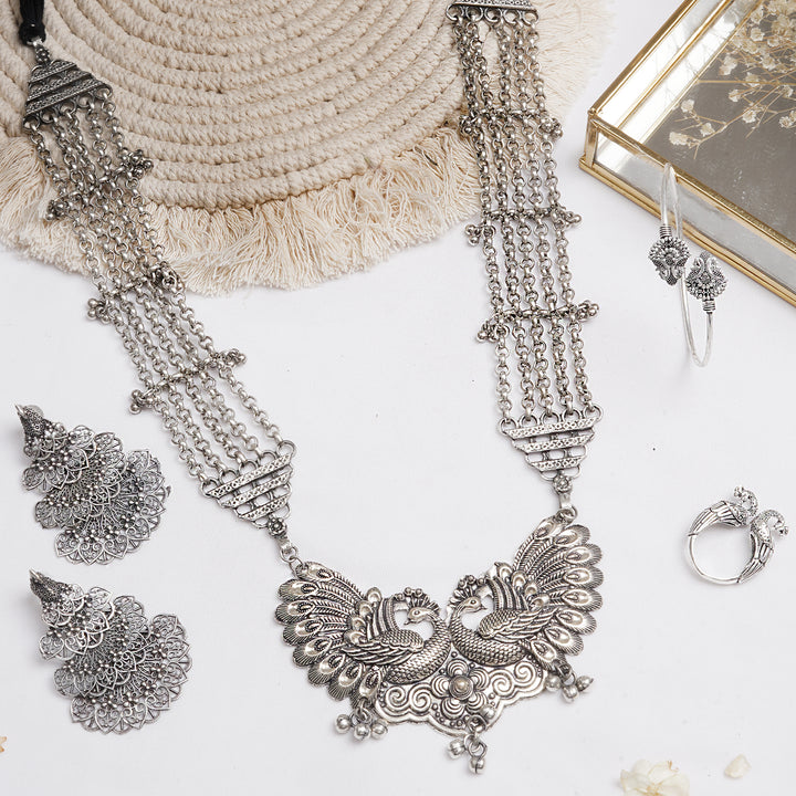 Teejh Padmaja Silver Oxidised Jewelry Gift Set