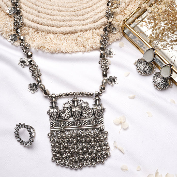Teejh Lumbika Silver Oxidised Jewelry Gift Set